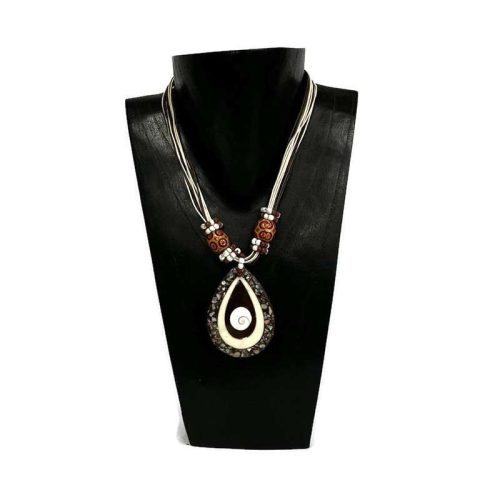 Nyaklánc, női, kagylós műgyanta csepp medál