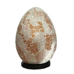   Üvegmozaik lámpabúra, tojás "M" fehér-aranyszín