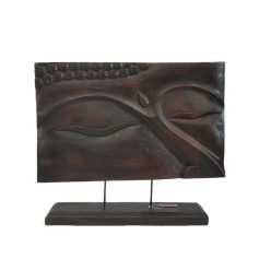 Fa panel, nagy barna Buddha arc