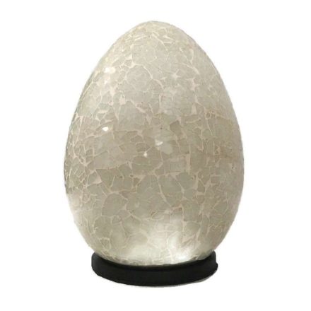 Üvegmozaik lámpabúra, tojás "S" fehér