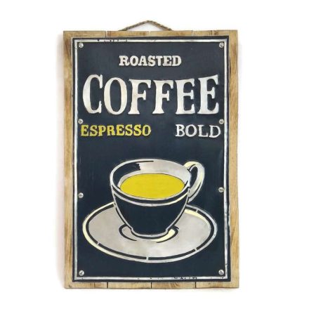 Fatábla fém nyomattal, kávé dizájn Roasted coffee