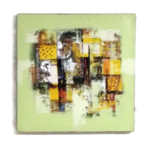 Festmény zöld absztrakt 50x50cm 2.