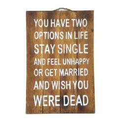 Fatábla festett, vicces idézet dizájn házasság