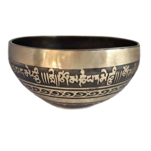 Hangtál Tibeti kézzel vésett mintával 640gr torok csakra jellel