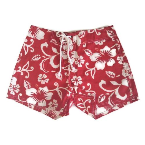 Női rövidnadrág Hawaii mintás 15. piros S
