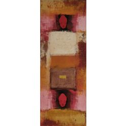 Rózsaszín-narancs-barna absztrakt festmény 