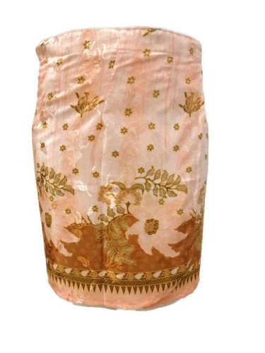 Lapszoknya rövid, virágos barackszínű alul díszsáv