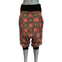 Zsebes 2in1 nadrág piros, zöld virággal