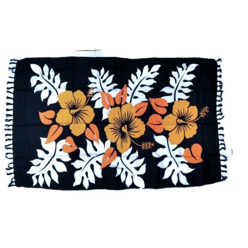 Sarong fekete alapon karamell virágos