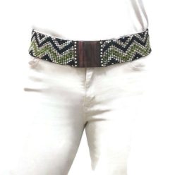 Öv széles, zöld cikcakkos