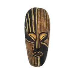 Fa fali maszk harcos csíkos festéssel, 20cm