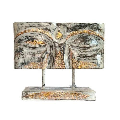 Fa panel, Buddha szem antik piros-arany "M"