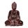 Buddha szobor meditáló pózban - vörös-fehér antik, meditáció és belső béke szimbóluma