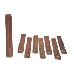   Fa füstölőtartó "sítalp" barna, csillag motívummal