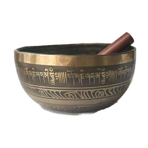 Hangtál Tibeti kézzel vésett mintával 1621gr torok csakra jellel