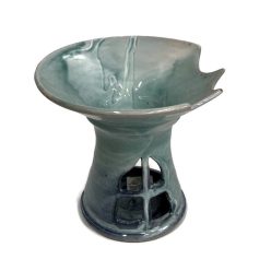   Párologtató, aromalámpa illóolajhoz, csipkés szélű türkiz