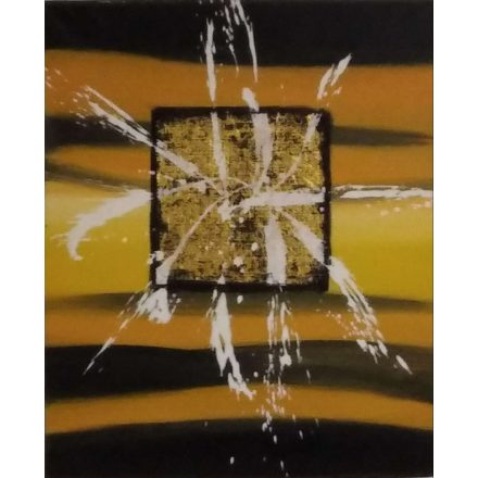 Fekete-sárga-arany absztrakt festmény