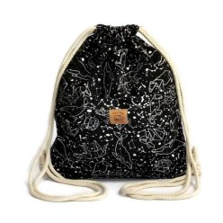   Utcai tornazsák, fekete alapon "csillagképes" minta