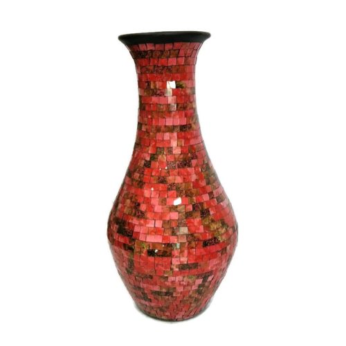 Üvegmozaik padlóváza,  lazac-arany 62cm
