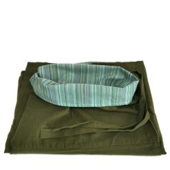 Thai uniszex nadrág olajzöld, világoszöld derékrésszel