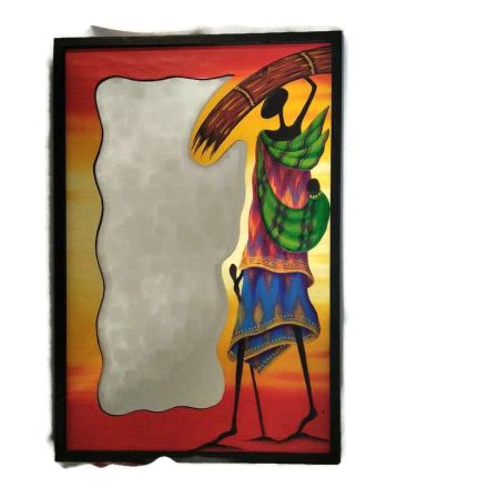 Fa kép tükörrel, afrikai rőzsehordó,1 alak