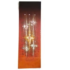   Kézzel festett akril vászonkép – narancs-piros-fekete színátmenetes modern festmény