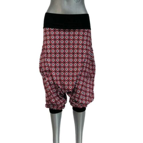 Zsebes 2in1 nadrág bordó, aprókockás