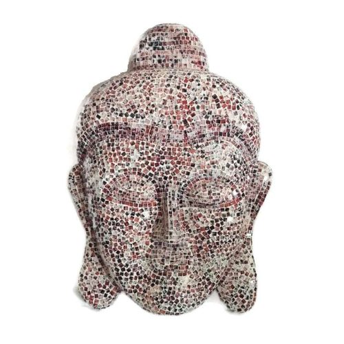 Üvegmozaik lámpabúra, Buddha fej "S" piros-fekete