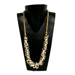 Nyaklánc, női, fa golyók halcsonttal 3.