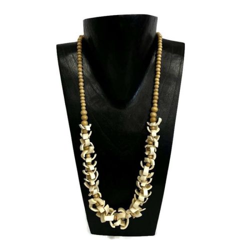 Nyaklánc, női, fa golyók halcsonttal 3.