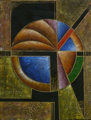 Fekete-arany 1 gömb, modern festmény