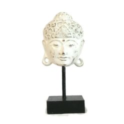 Fa panel, Buddha fej antik fehér 