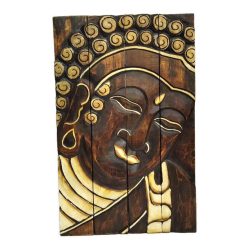 Buddha kép falra 4 részes, összecsukható barna festett