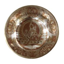   Hangtál Tibeti kézzel gravírozott- ezüstözött zöld Tara 1571gr
