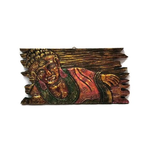 Buddha kép falra egy részes, fekvő Buddha piros