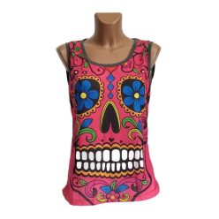 Trikó, mexikói koponyával, piros "M"