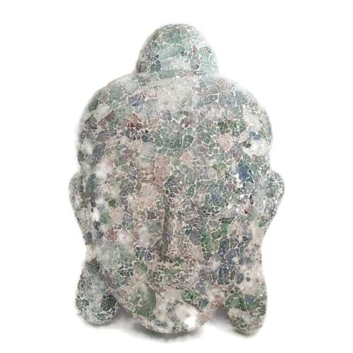 Üvegmozaik lámpabúra, Buddha fej "S" színes tejüveg jellegű