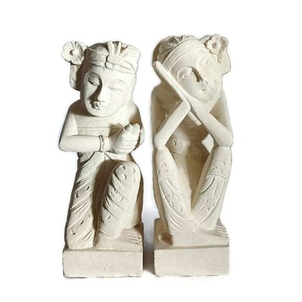 Homokkő szobor, indonéz táncos pár vékony "C"