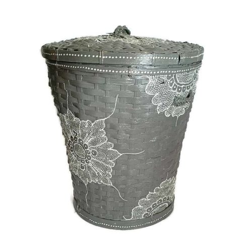 Bali fonott szennyestartó szürke "S"