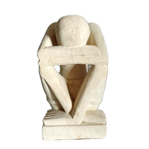 Homokkő szobor, gondolkodó 