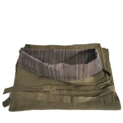 Thai uniszex nadrág földszürke, szürke derékrésszel