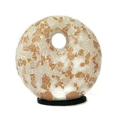 Üvegmozaik lámpabúra, áttört fehér-aranyszín nagy