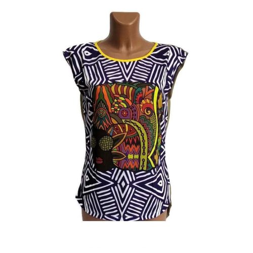 UDG ujjatlan felső, női arc mintával