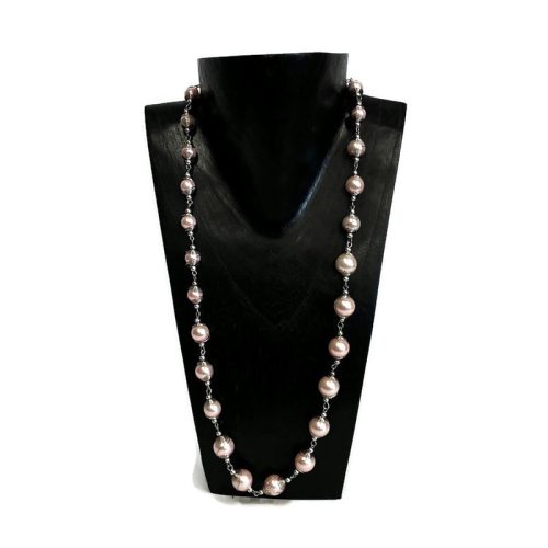 Nyaklánc, női, fém foglalatos, tekla gyöngysor 4.