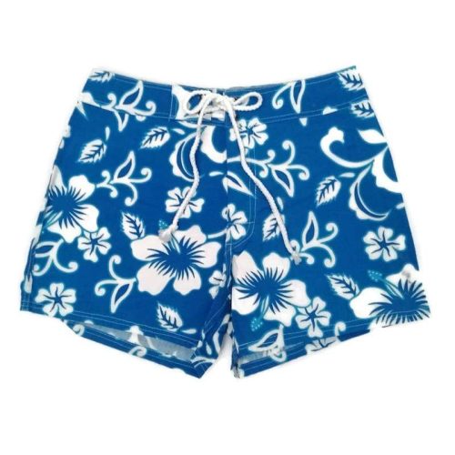Női rövidnadrág Hawaii mintás 5. türkizkék S