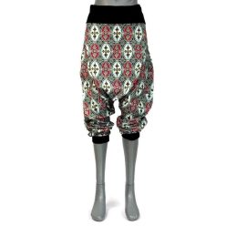 Zsebes 2in1 nadrág zöld alapon ovális minták