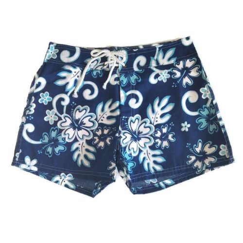 Női rövidnadrág Hawaii mintás 14. sötétkék S