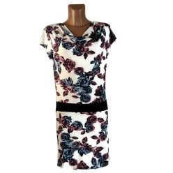   UDG rövid ujjú, kámzsás nyakú, rózsás ruha "M"