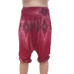 Térdnadrág borvörös alapon mintás