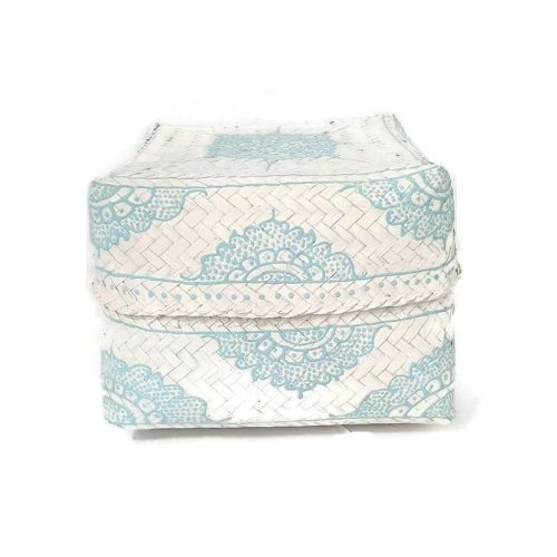 Bali fonott tároló fehér-világoskék "L"